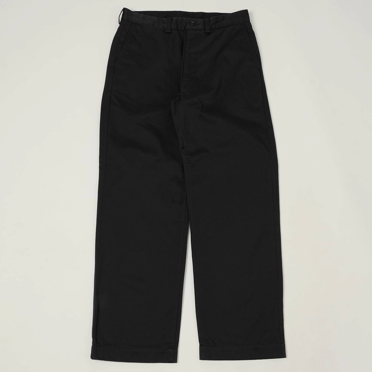 Chill Comfort Fit Casual Performance Nanamica Wide Straight Chino Pants - Black