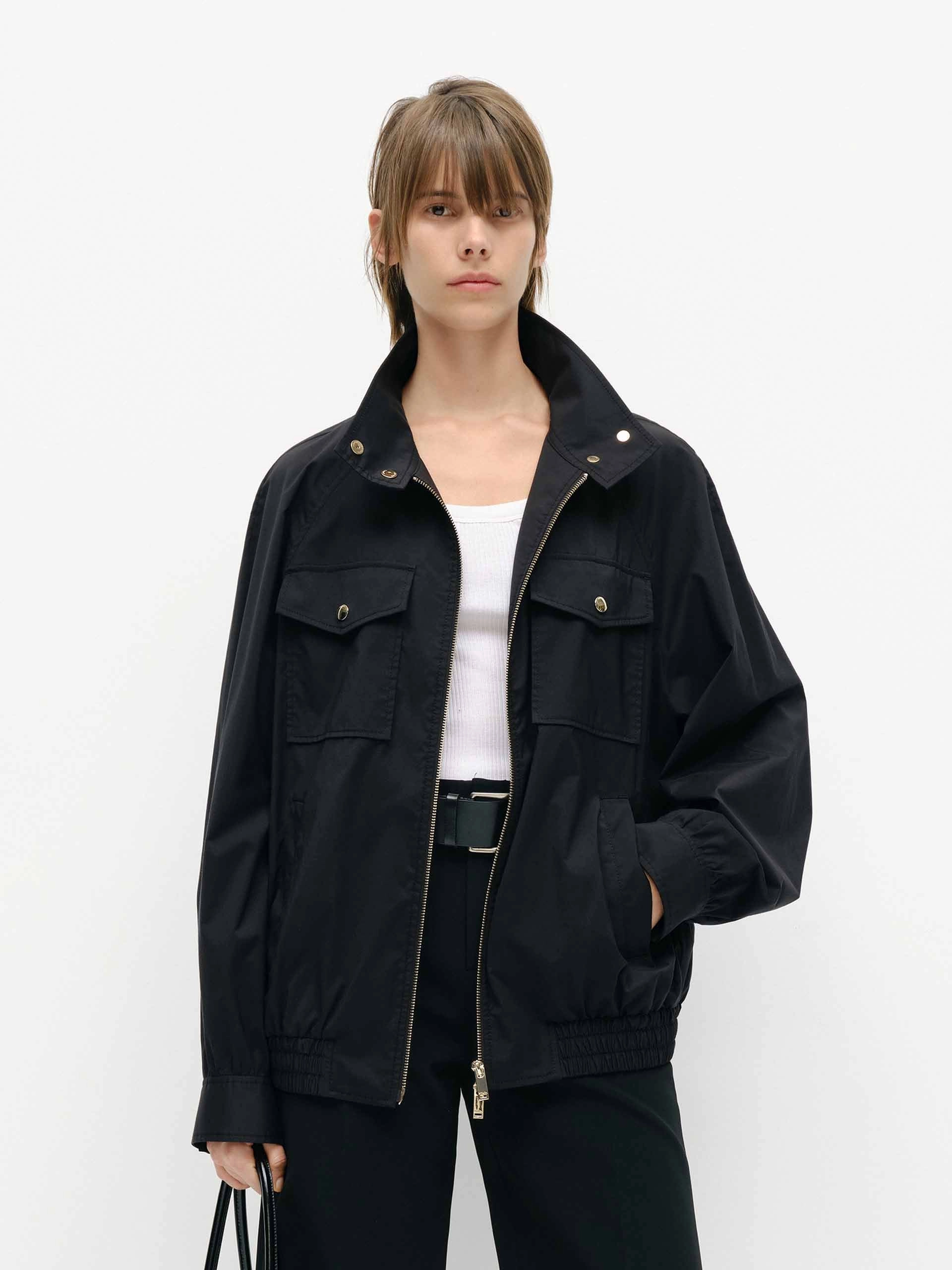 Elastic Hem Loose Jacket Travel Must