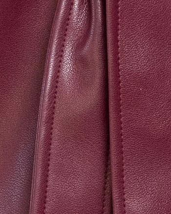 Thermal Shield Core Warmth Faux Fur Collar & Leather Wrap Coat | Burgundy