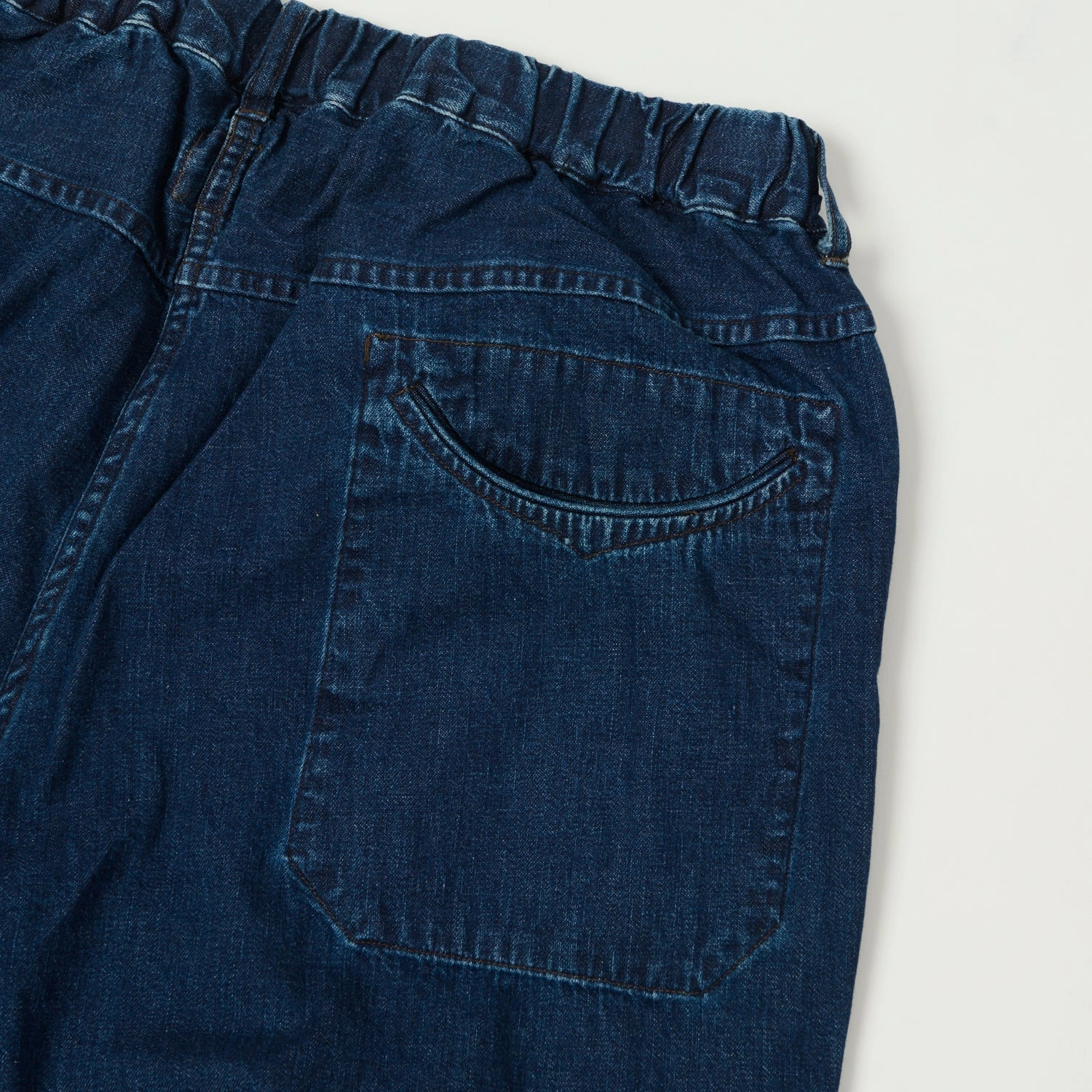 Post Overalls 'E-Z Chinois De Luxe' 8oz Denim Trousers - Deep Wash Seasonless wear