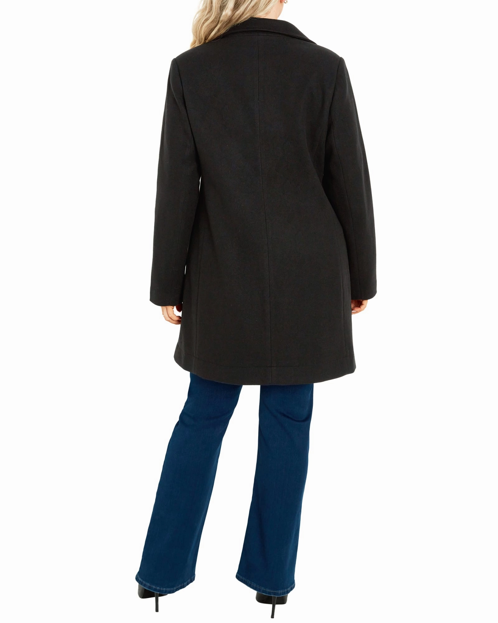 Slim Profile LowProfileLogo Elle Faux Wool Coat | Black