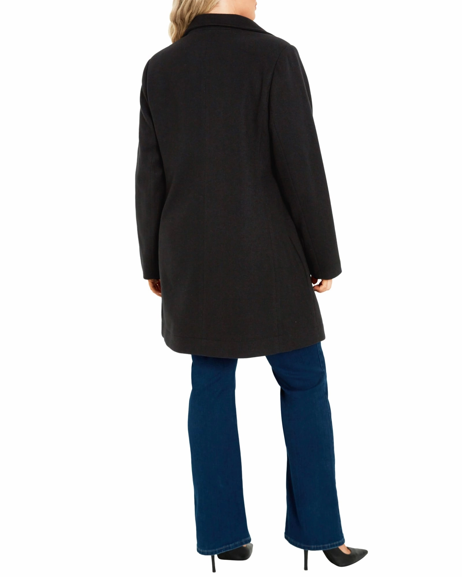 Removable Inner Layer Eco Friendly Certified Elle Faux Wool Coat | Black