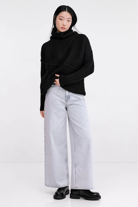Sleek Waistband Turtleneck Ellison Sweater