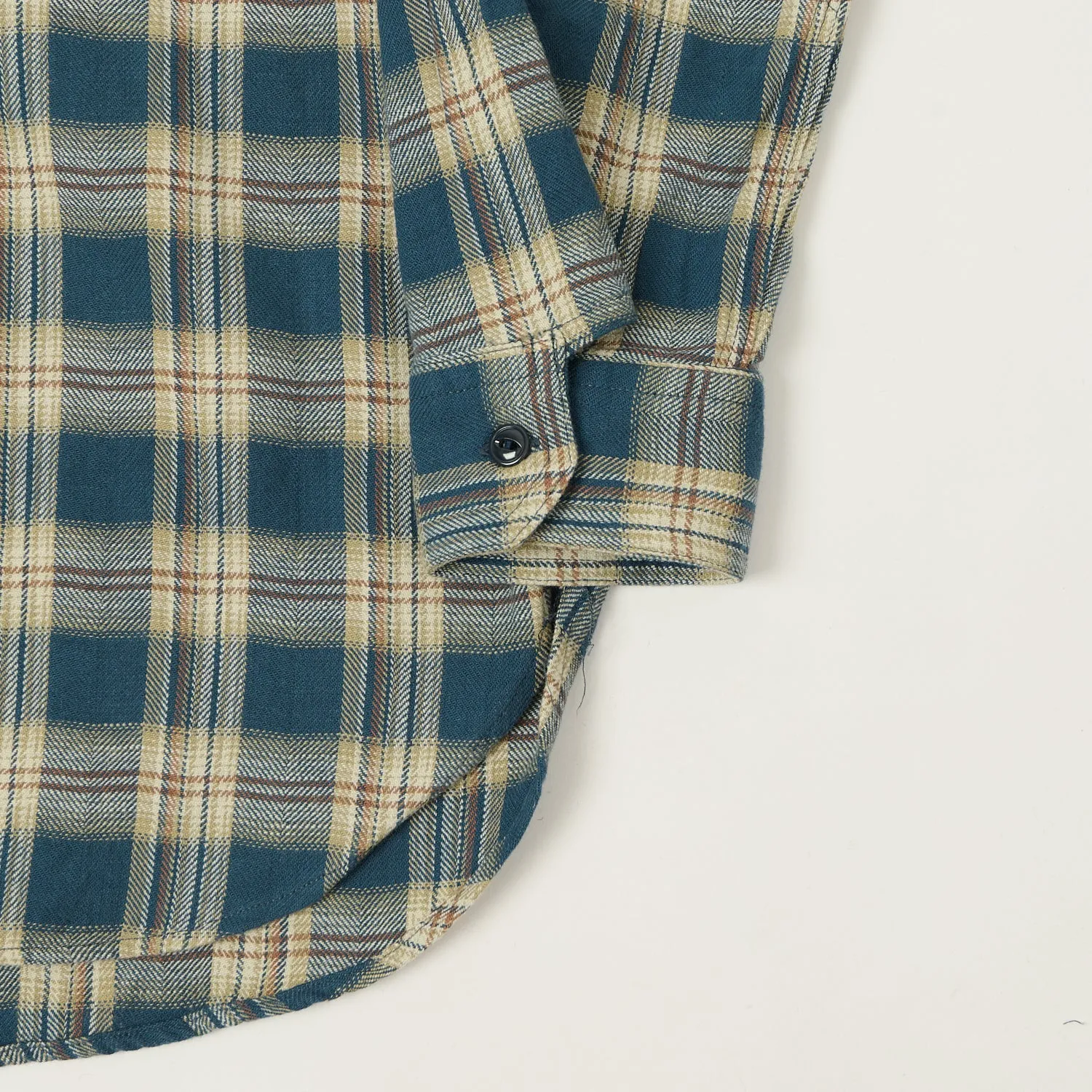 Youthful Style Sleeveless Cut Engineered Garments Plaid Work Shirt - Navy