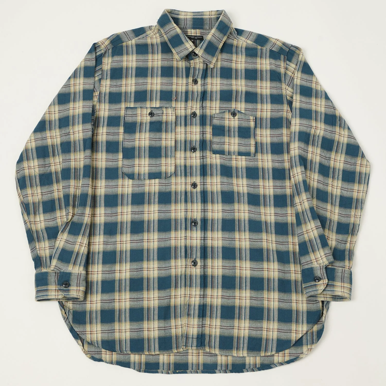 Holiday Travel Versatile Look Engineered Garments Plaid Work Shirt - Navy