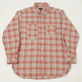 Party Ready Embellished Neckline Engineered Garments Plaid Work Shirt - Pink