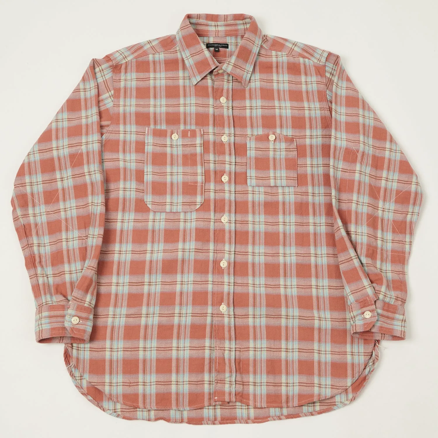 Party Ready Embellished Neckline Engineered Garments Plaid Work Shirt - Pink
