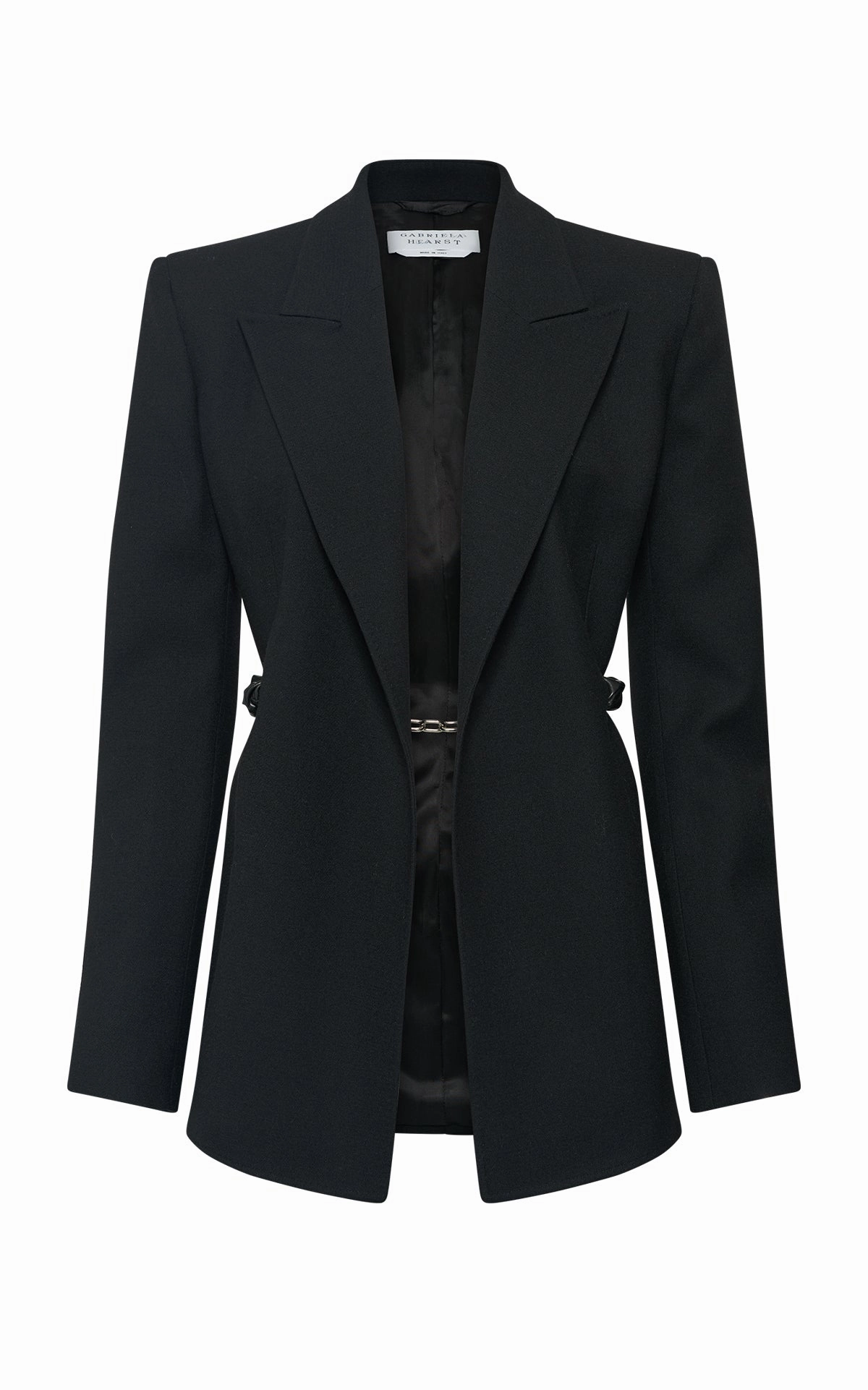 Epona Chain Blazer in Black Recycled Virgin Wool Business Attire Wear Perfectly Refined