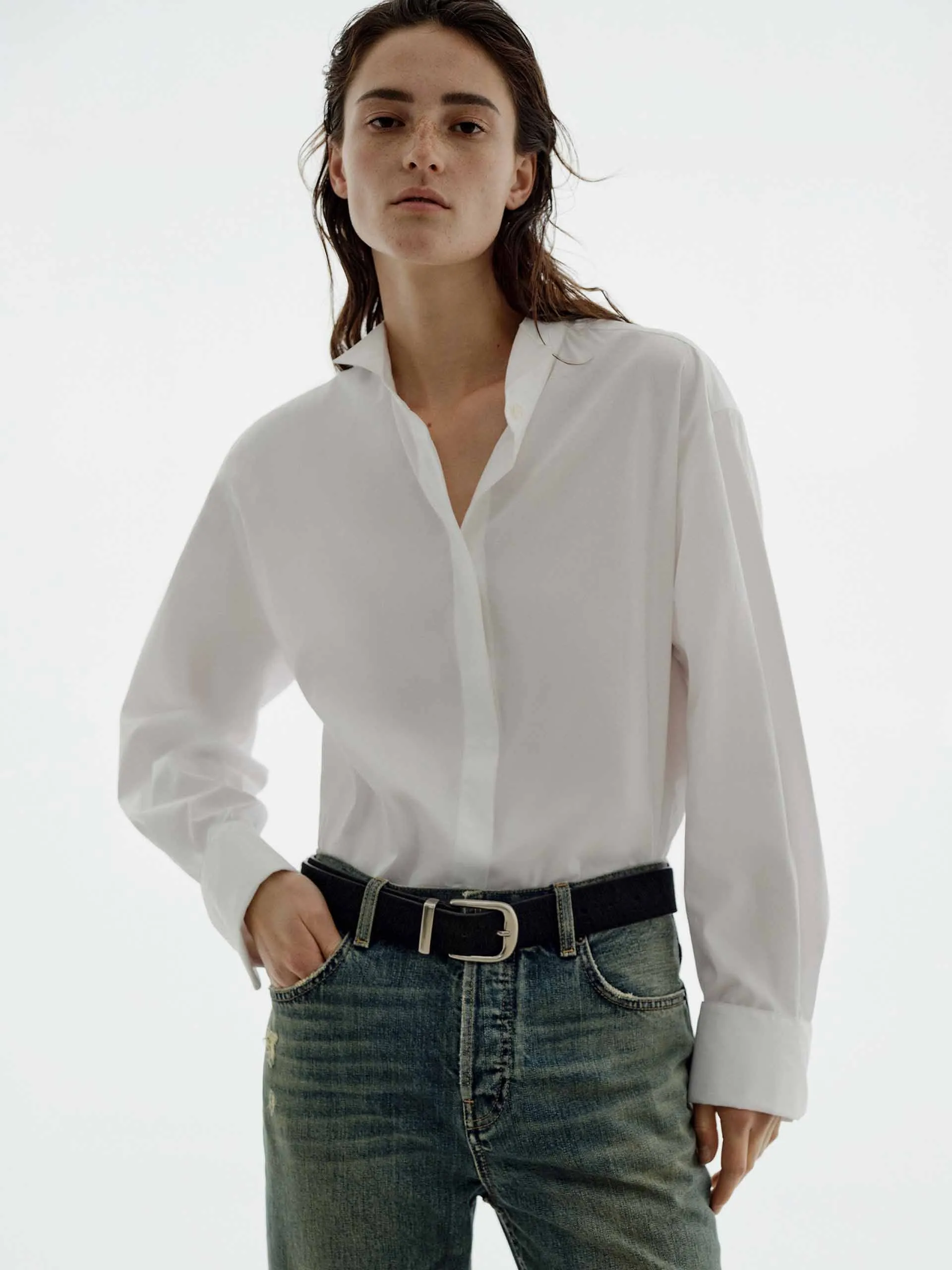 Hidden Button Cotton Shirt Creative Professional Rugged Style