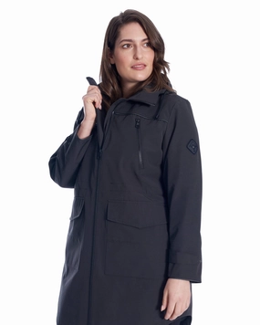 Drawstring Raincoat | Pewter Tapered Silhouette Customizable Fit