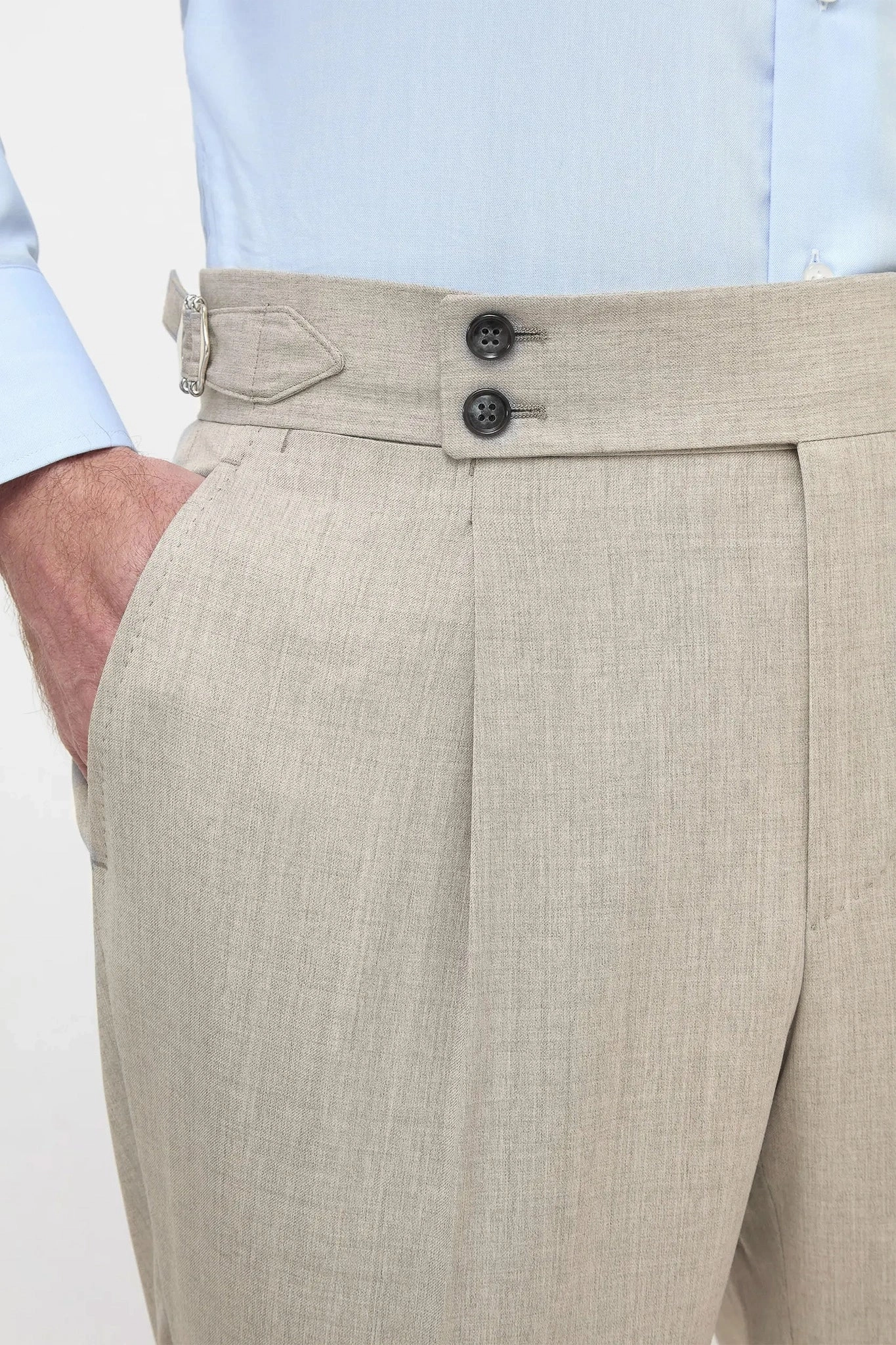 Beige Soragna trousers - Made in Italy Flattering Fit Wear