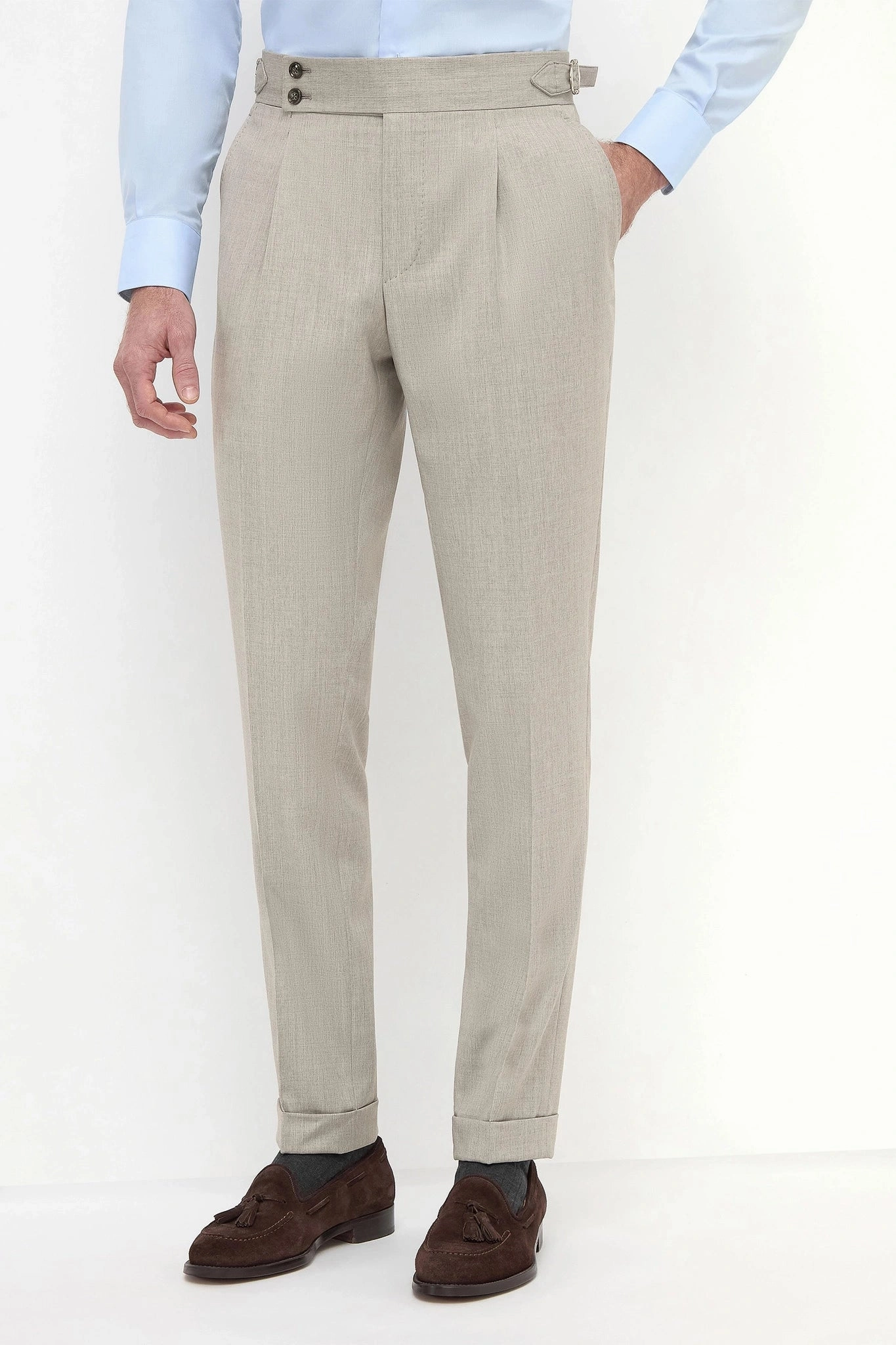 Functional Stretch Durable Twill Beige Soragna trousers - Made in Italy