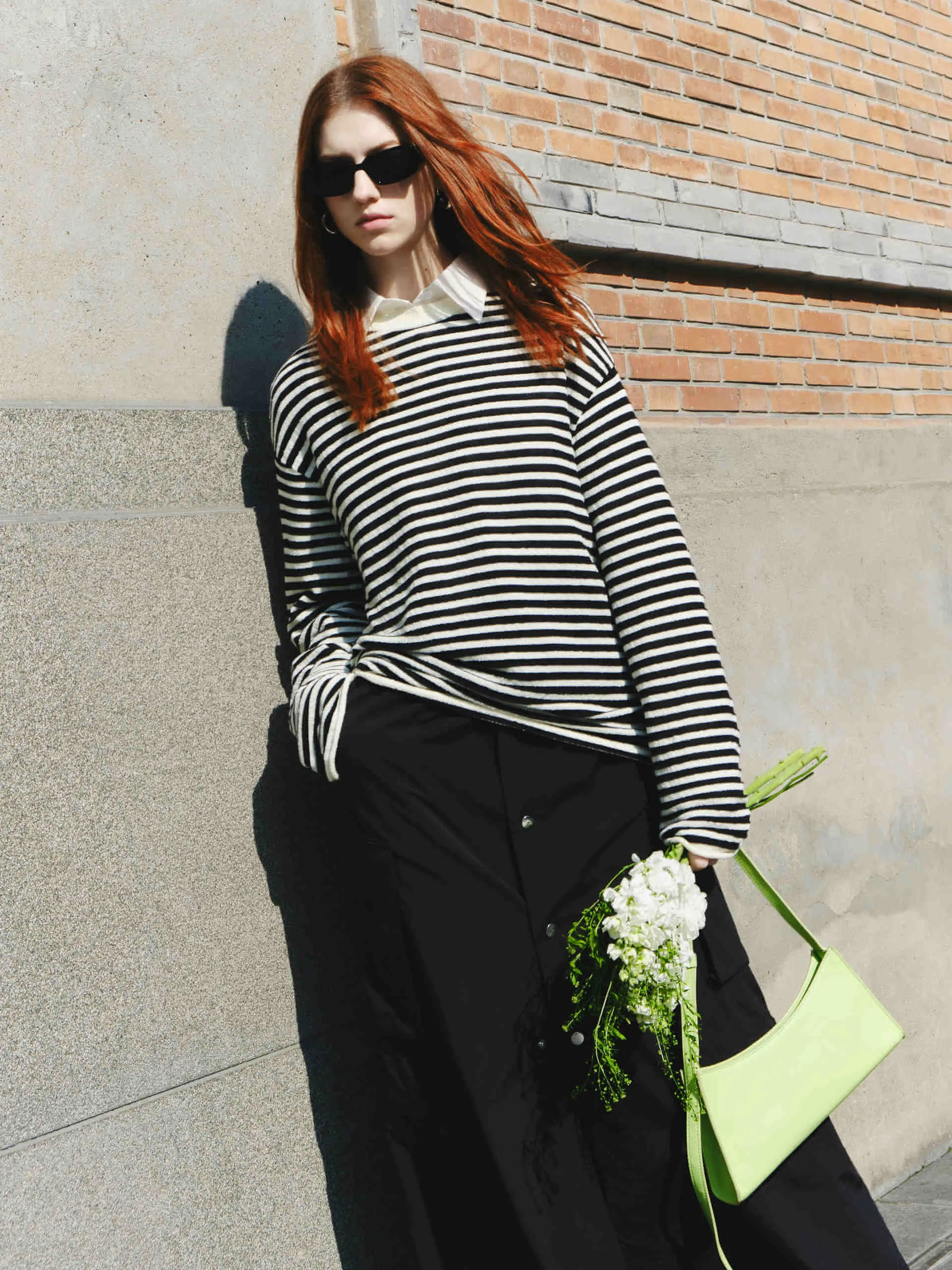 Drop Shoulder Striped Sweater Cozy Design Fit Comfortable Look
