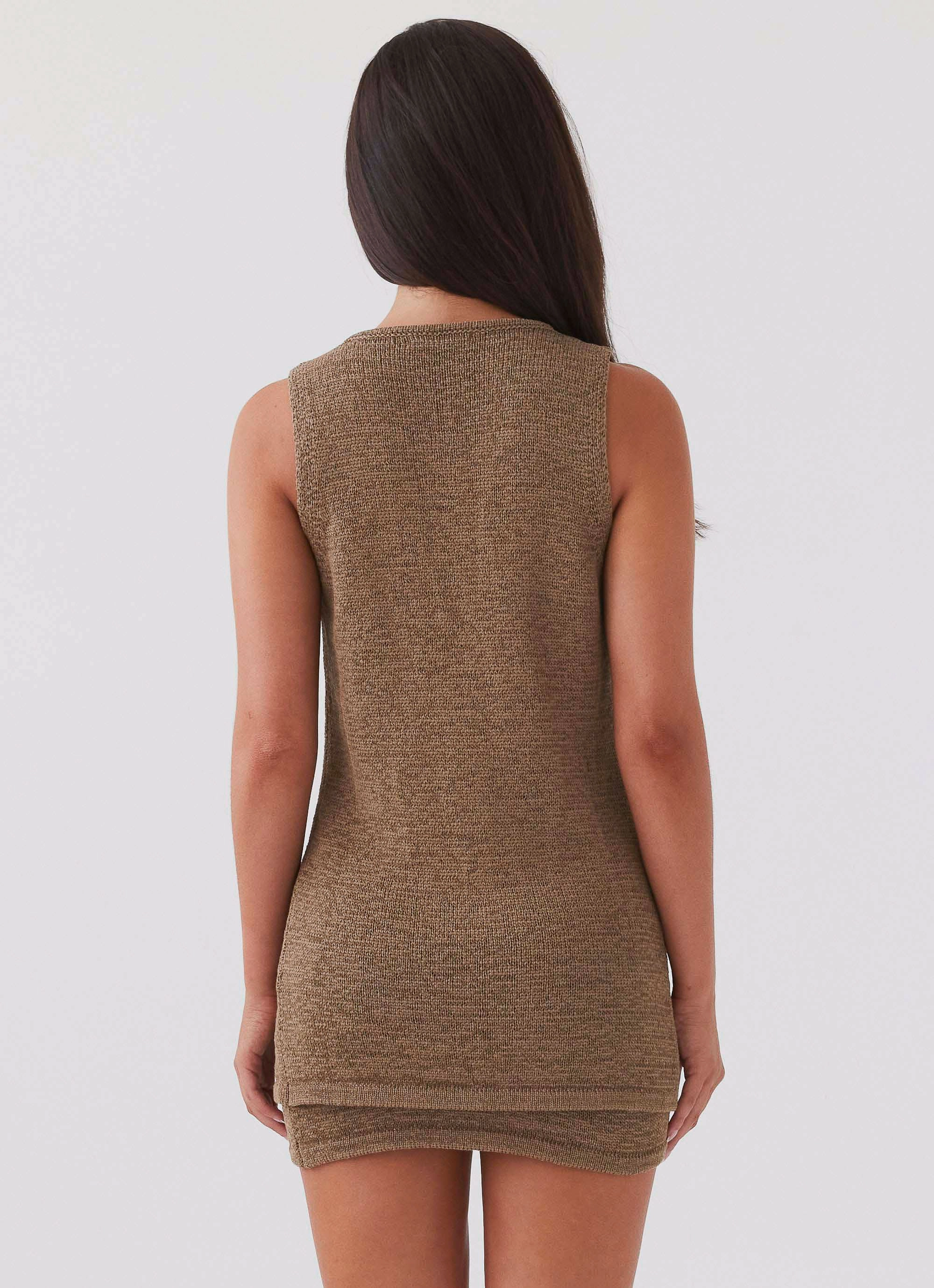 Capri Glow Knit Top - Khaki Neat Fit