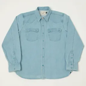 Freenote Cloth 'Modern' 11oz Denim Western Shirt - Bleach Wash Handcrafted Detail Easy Fit