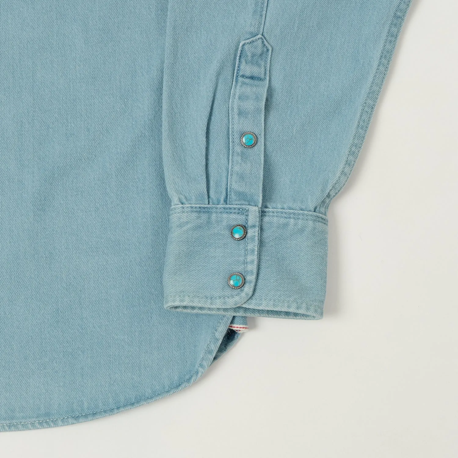 Student Essential Freenote Cloth 'Modern' 11oz Denim Western Shirt - Bleach Wash