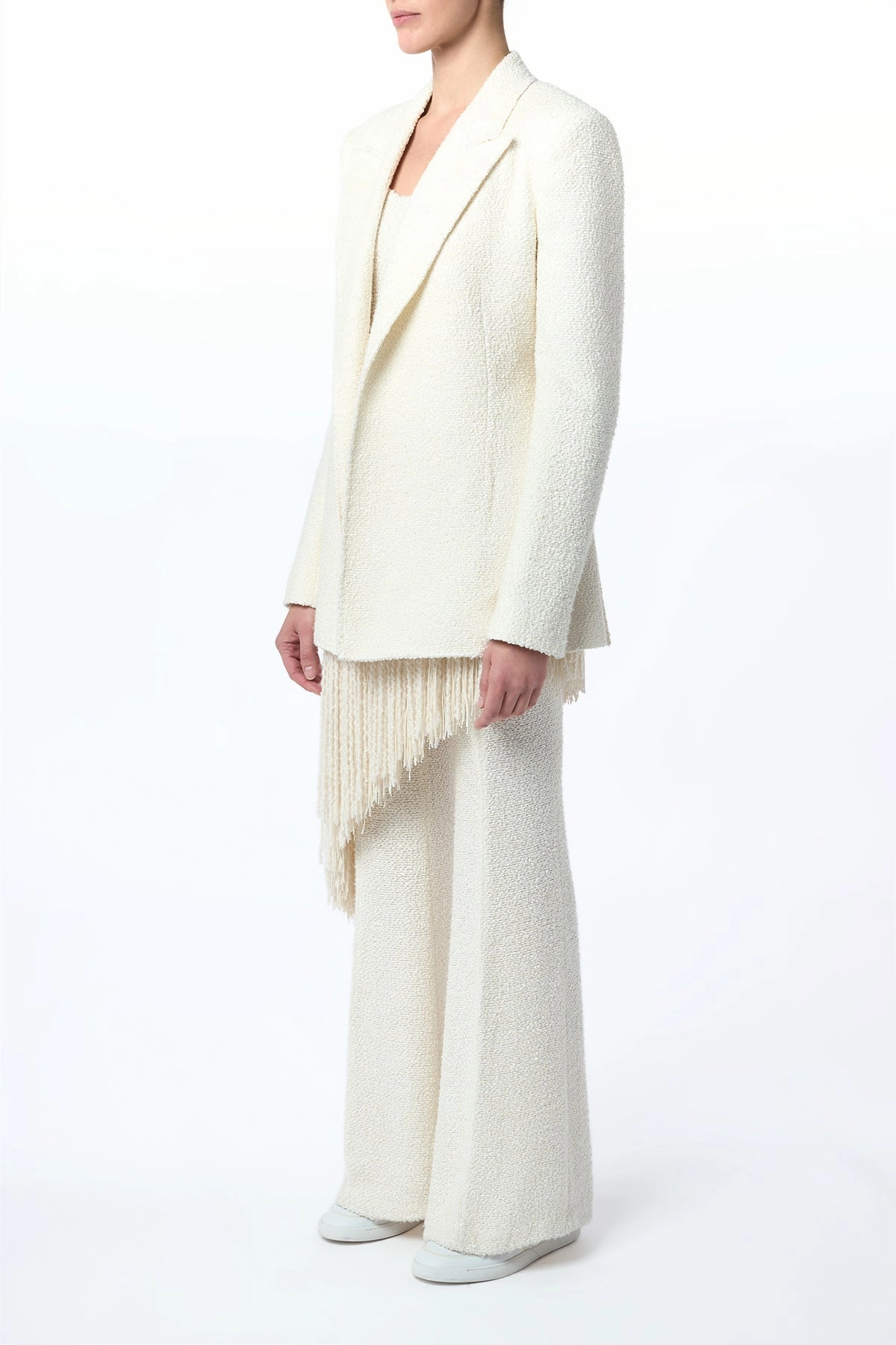 Cozy Layers Mairi Blazer in Ivory Silk Boucle