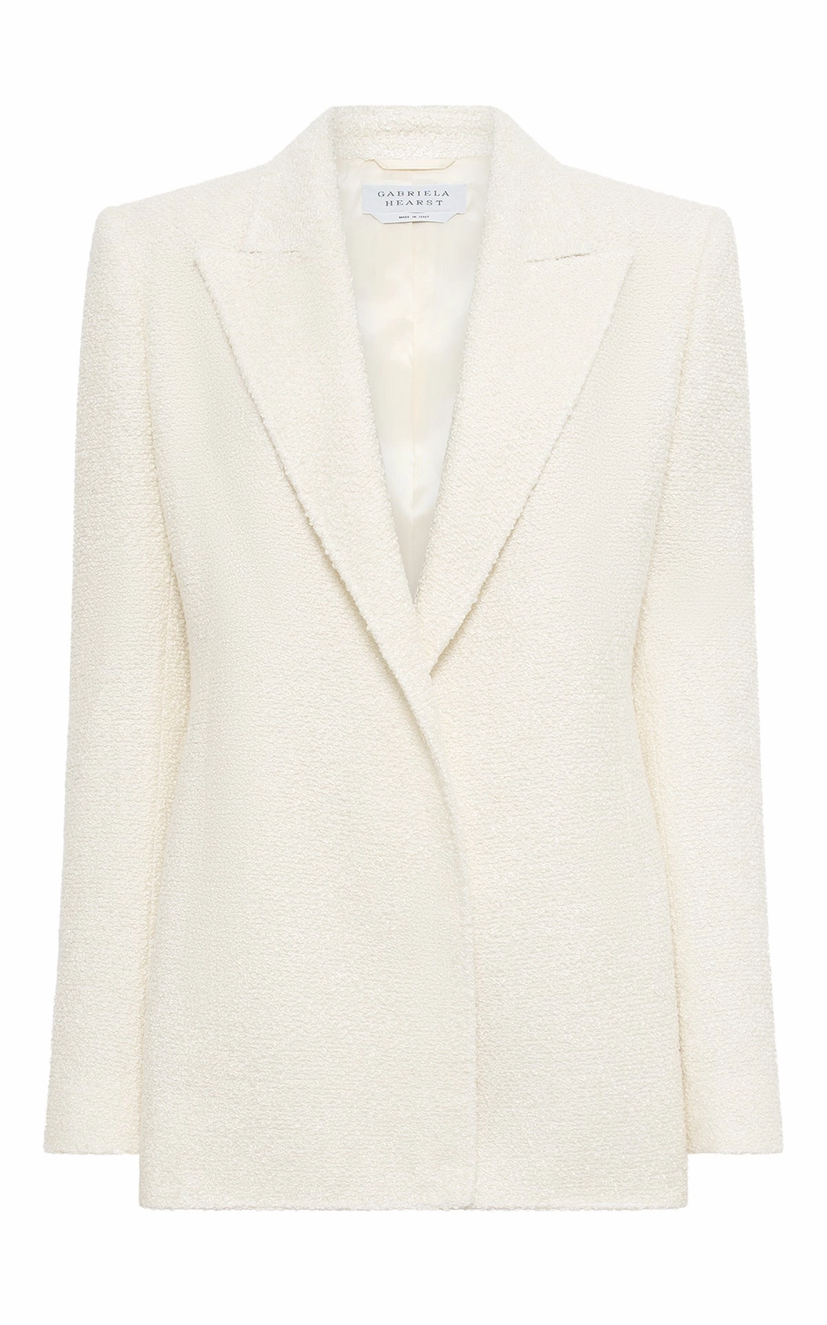 Sharp Style Fit Mairi Blazer in Ivory Silk Boucle