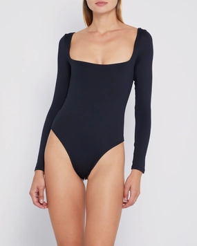 All-Season Wear Contouring Square Neck Longsleeve Bodysuit