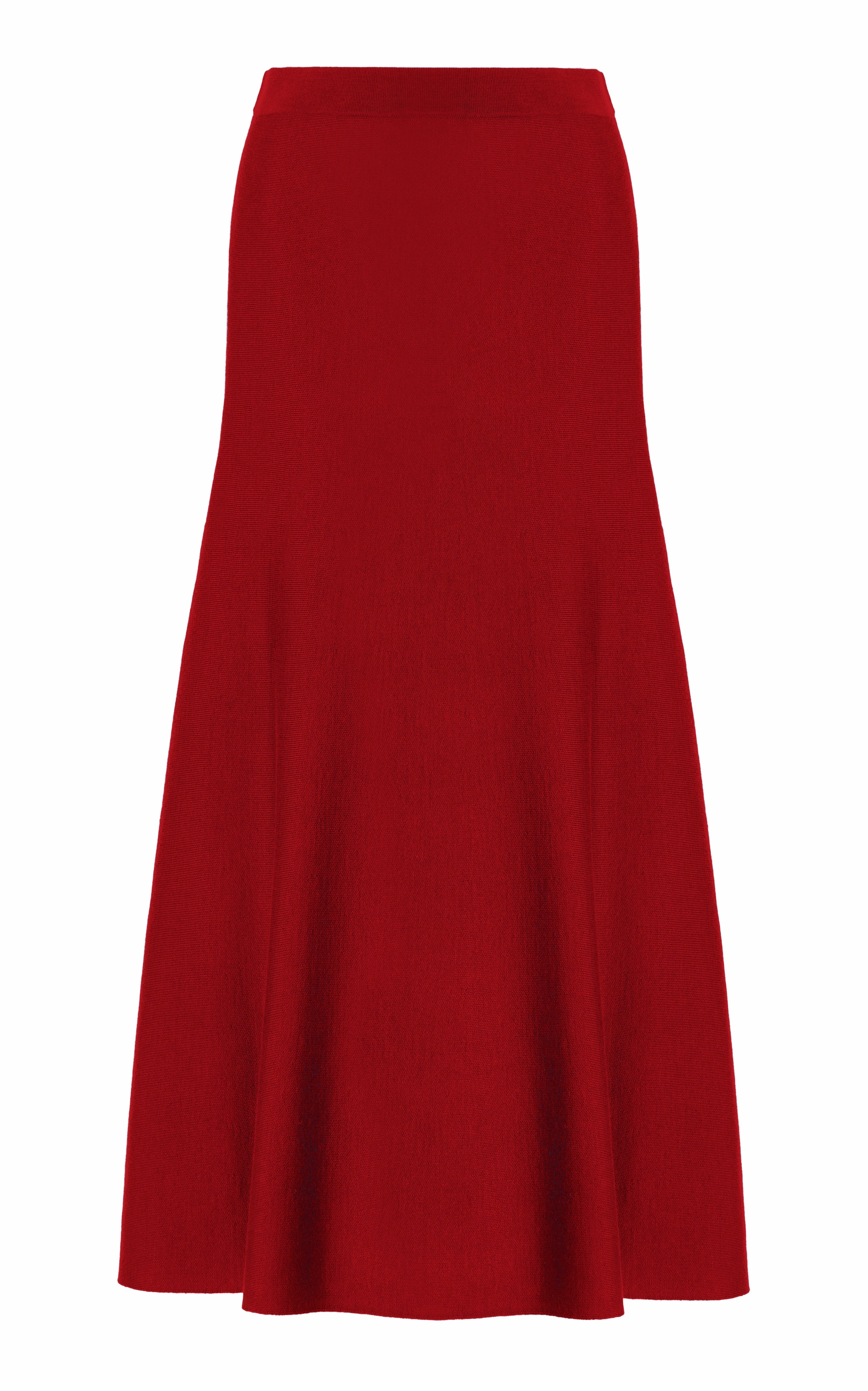 Freddie Knit Midi Skirt in Scarlet Red Merino Wool Cashmere All Day Fit Everyday Line