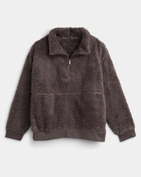 Lydia Teddy Fleece Zippered Pullover | Charcoal Grey suitable for beauty pageants