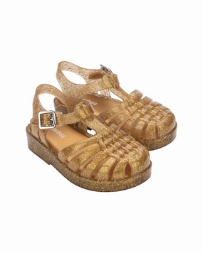 Quick Grip hook and loop closure Mini Melissa Possession Shiny BB Sandal