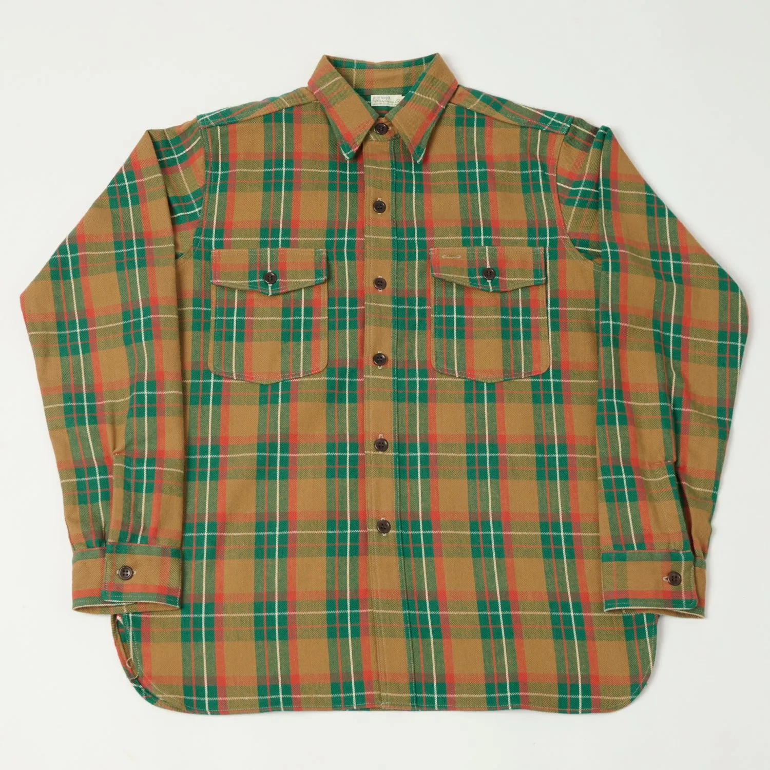 Smart Casual Wear Holiday Travel Warehouse & Co 3022 Duck Digger Plaid Flannel Shirt - Brown/Green