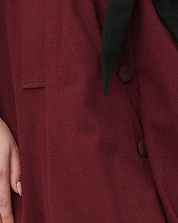 Fashionable Style Chilly Air Unique Vintage Burgundy & Black Swing Coat | Burgundy & Black
