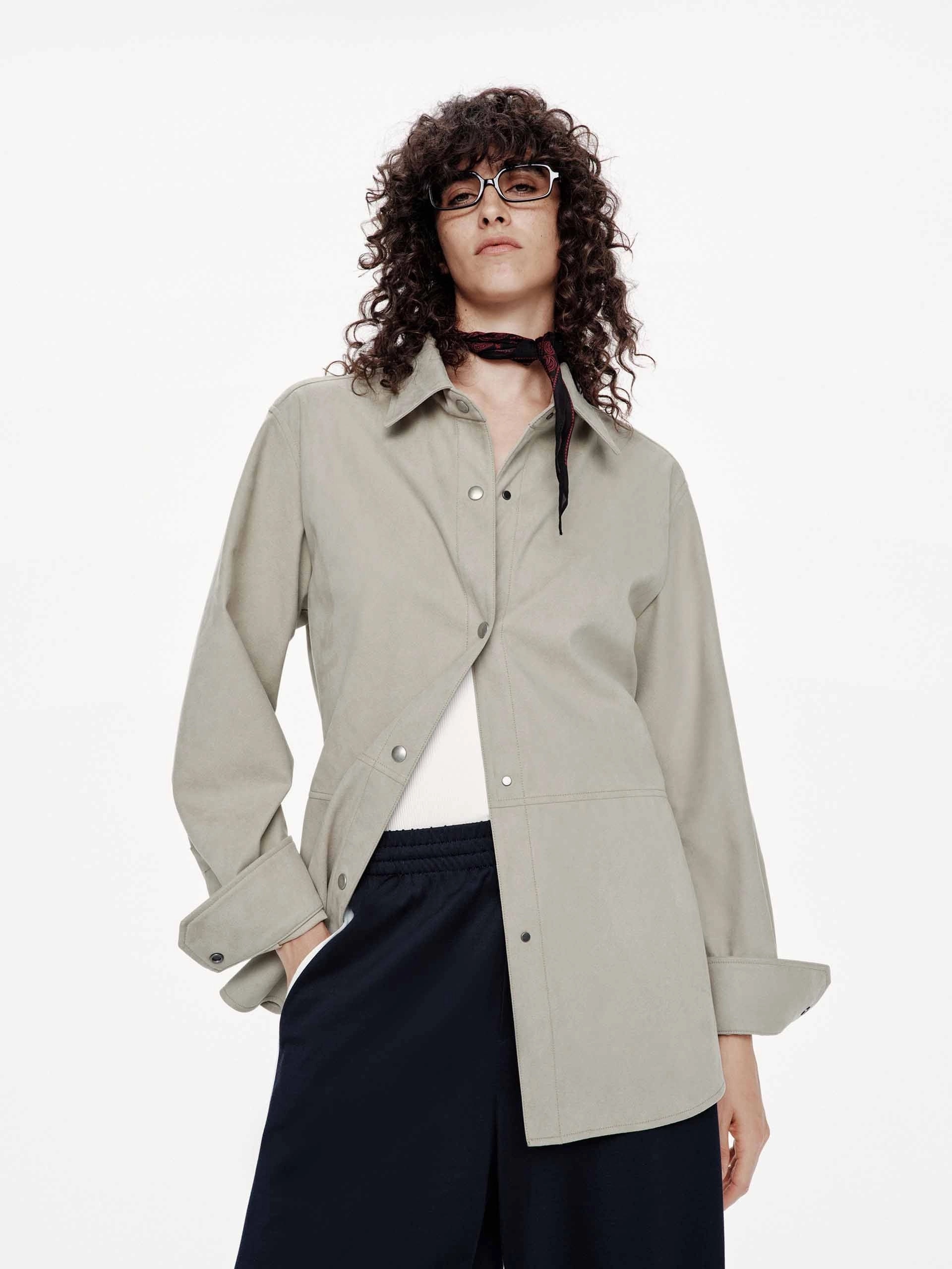 SeamlessBonding NoiseFreeFabric Faux Leather Button Jacket