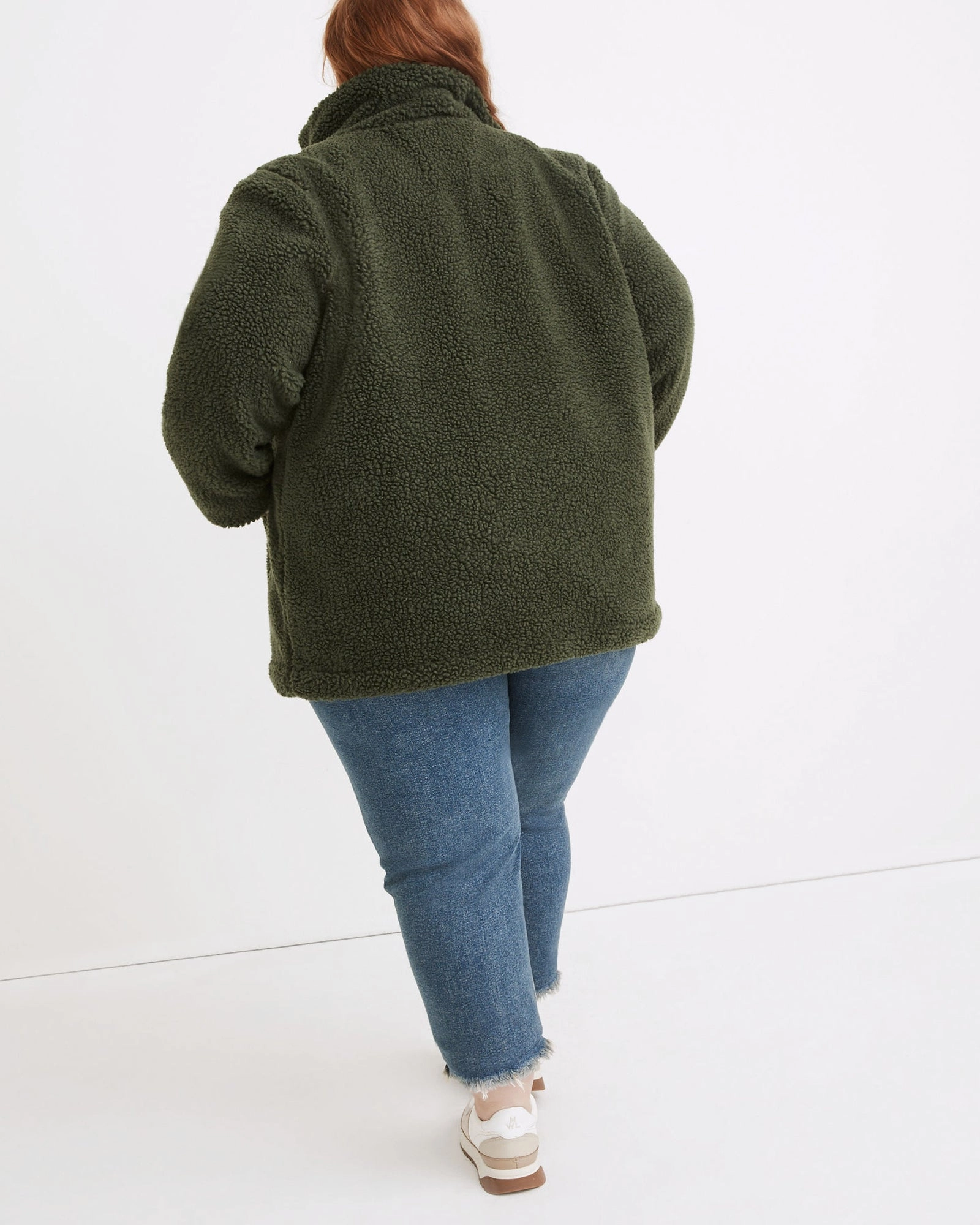 Sherpa Zip-Up Jacket | Forest Green Rainy Season Relationship