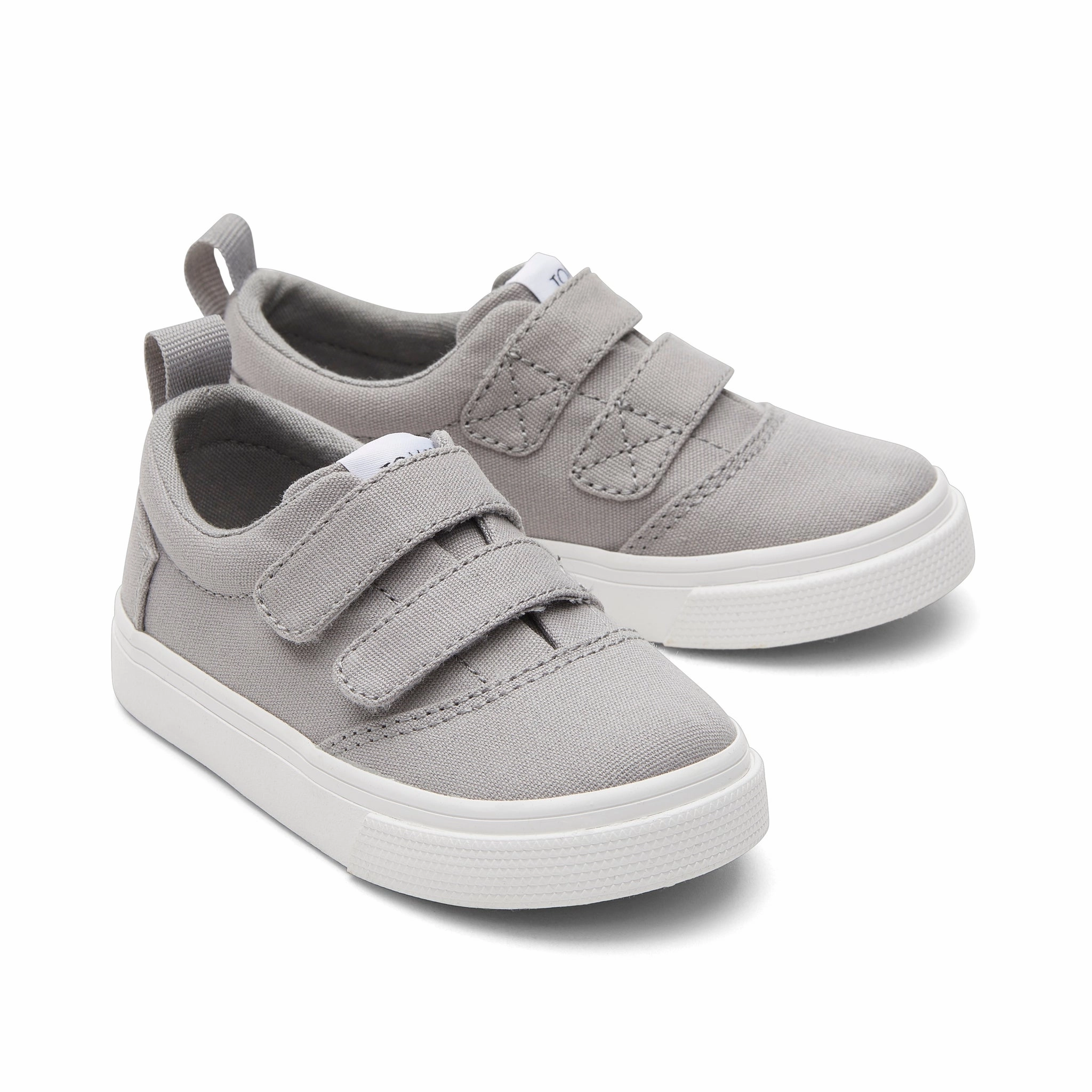 Sleek Construction Fenix Drizzle Grey Double Strap Toddler Sneaker