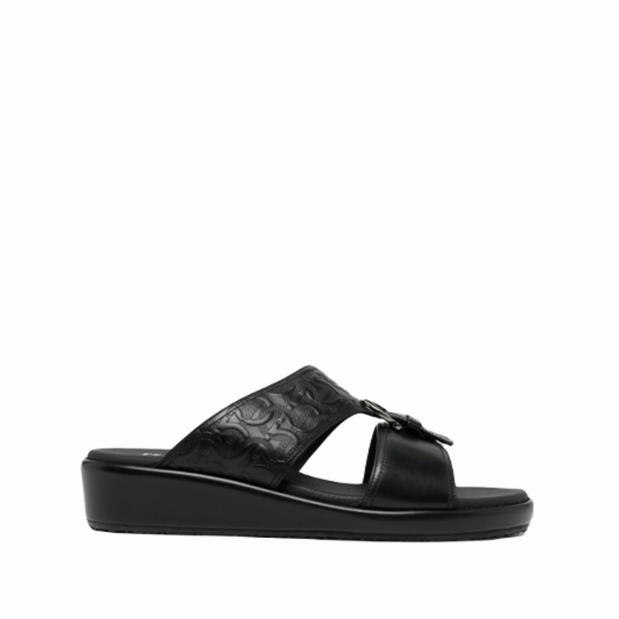 Ferragamo Murray Men's Sandals Black Ultra Flex Construction Padding Around Ankle