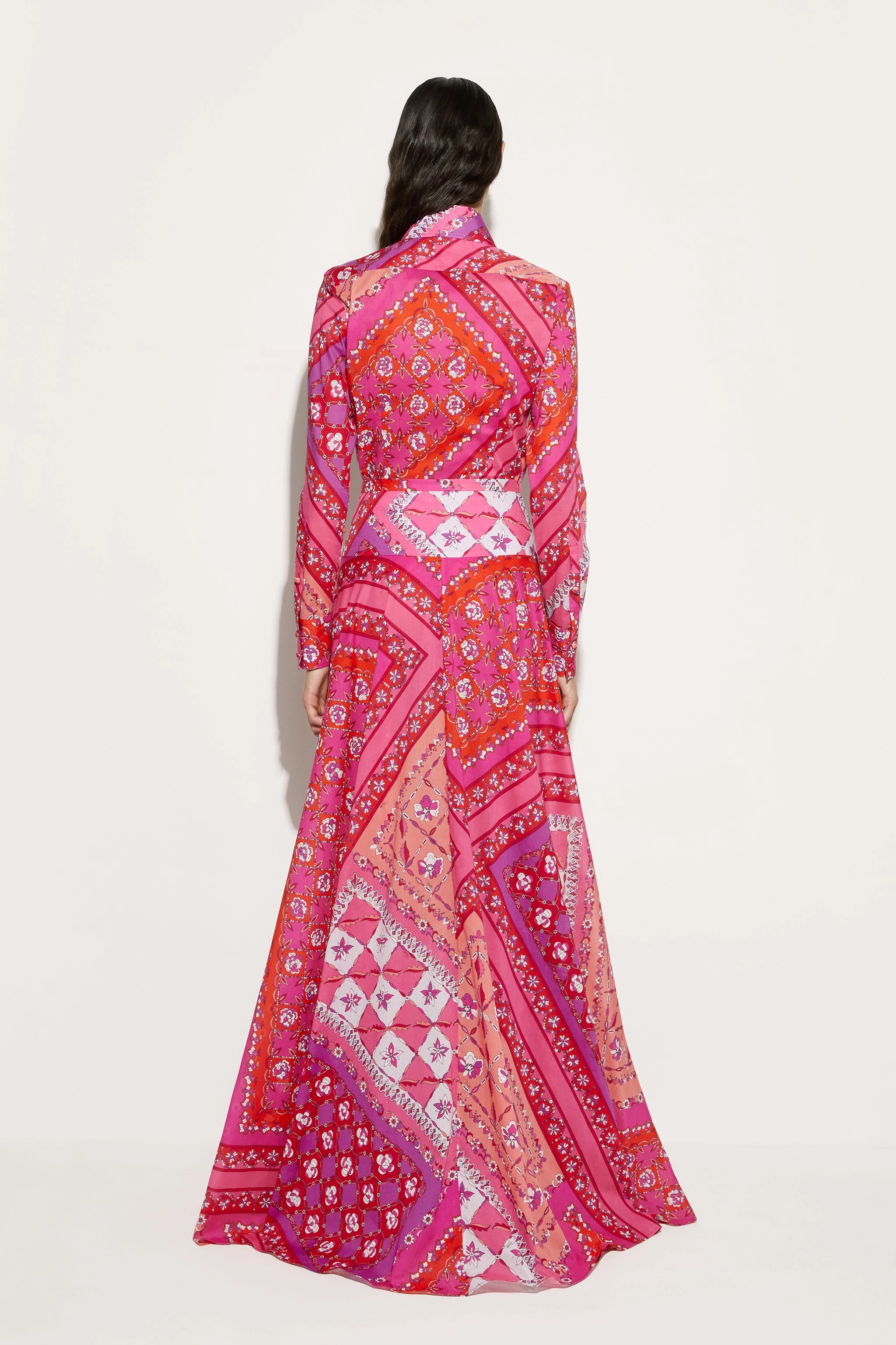 Linen blend Simple Outfit Festa Print Long Skirt