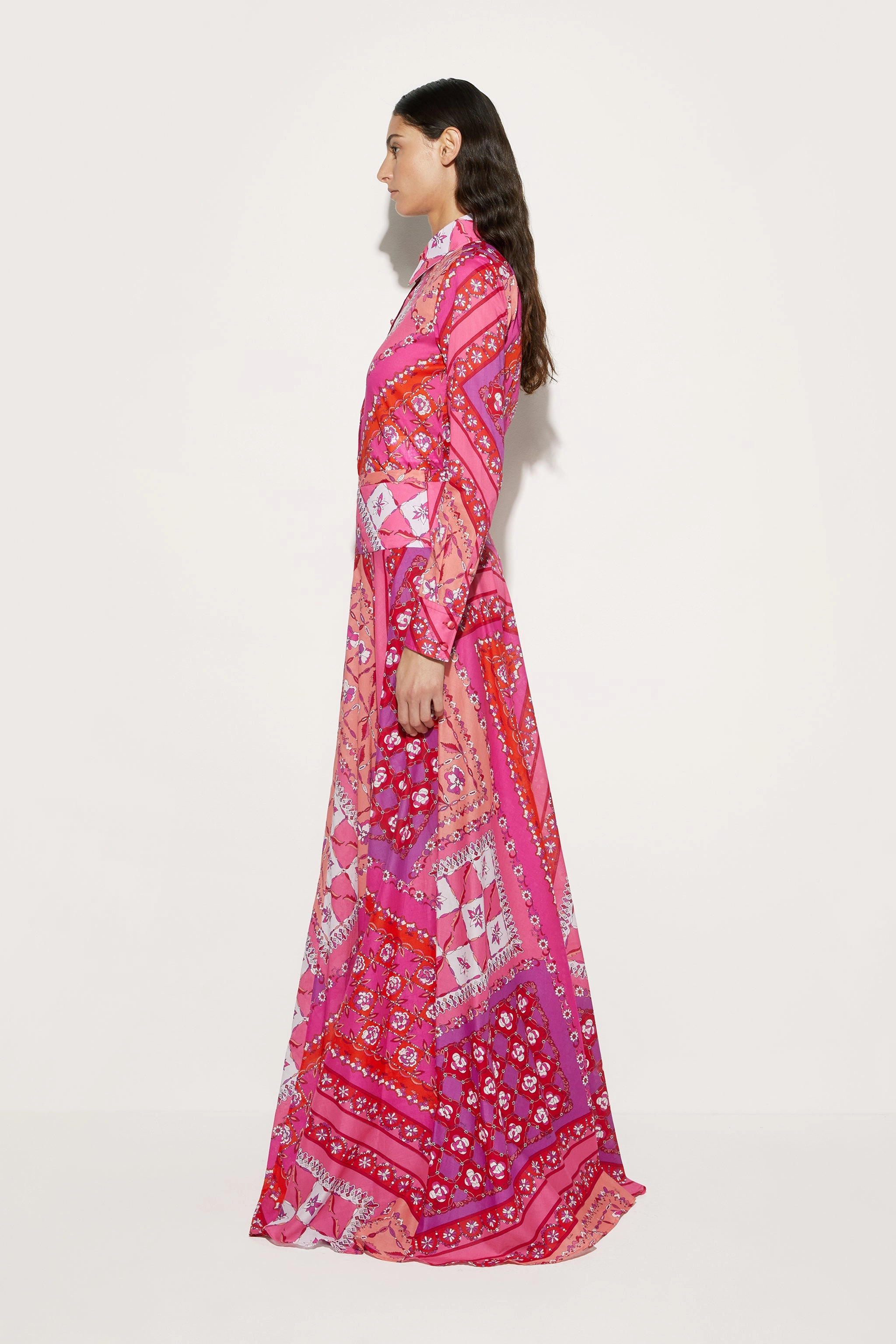 Festa Print Long Skirt garden party Hidden pockets