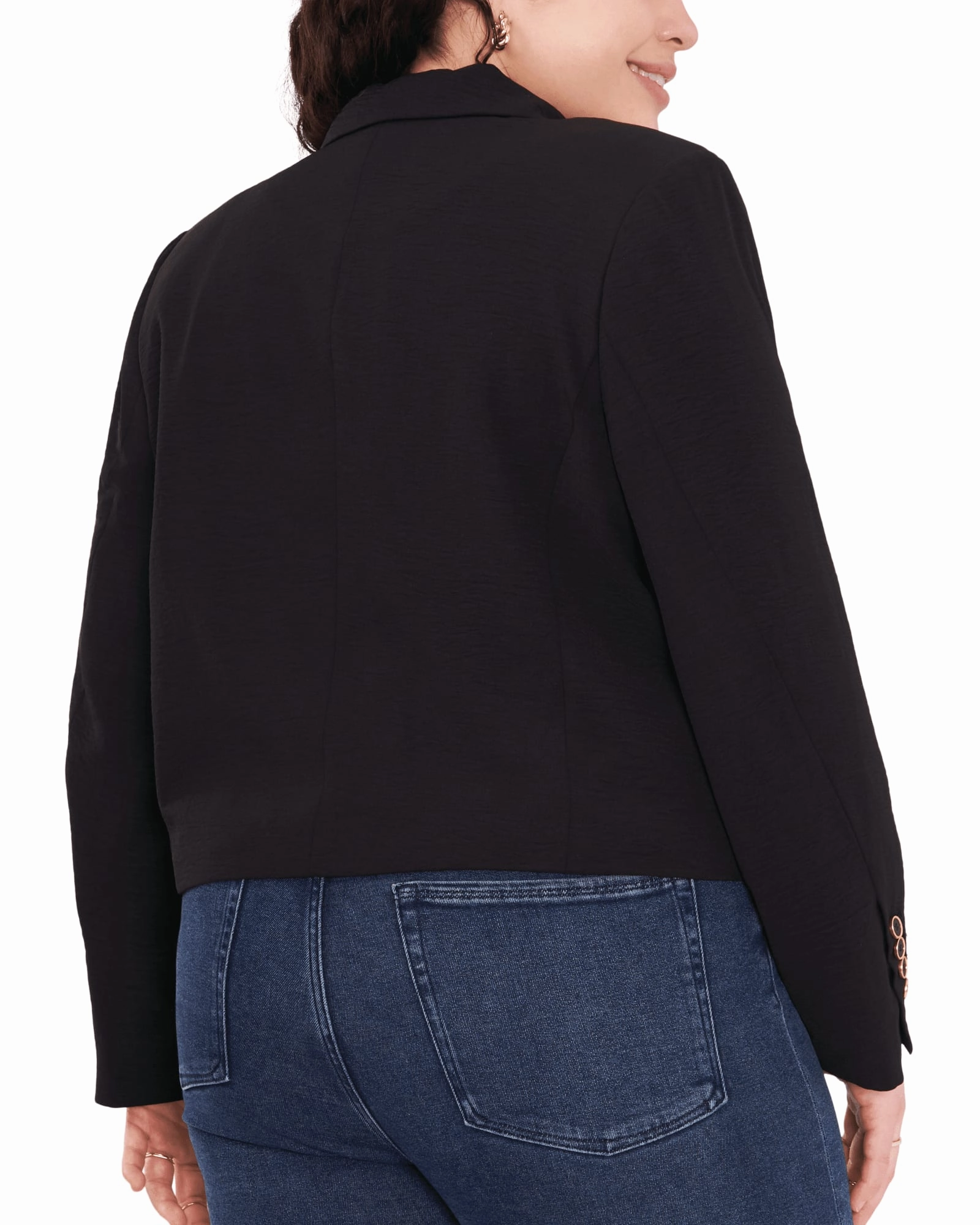 Glasses Ella Twill Cropped Jacket | RICH BLACK