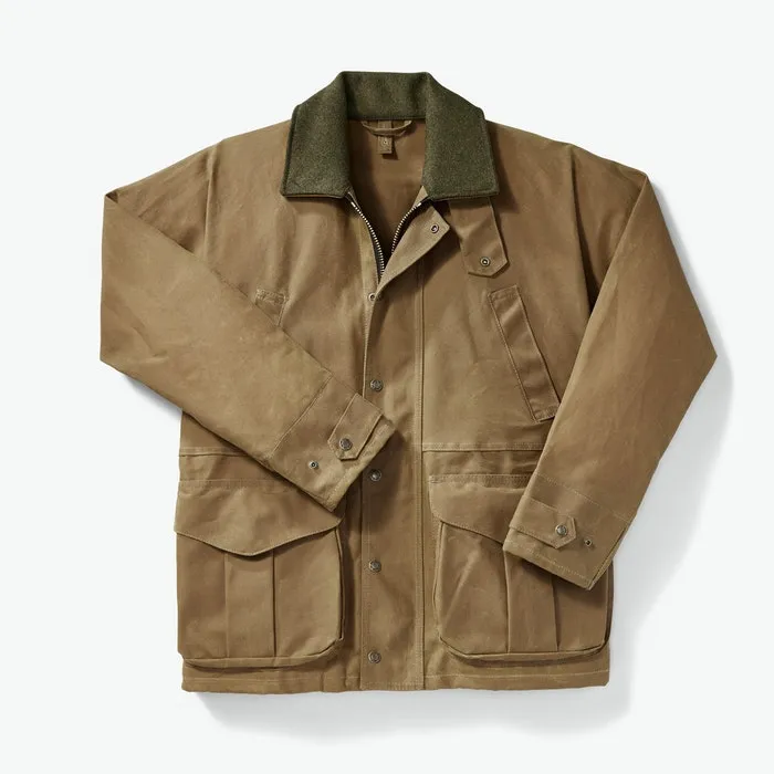 Filson Tin Cloth Field Jacket - Dark Tan Fleece Lined Interior Mold resistant
