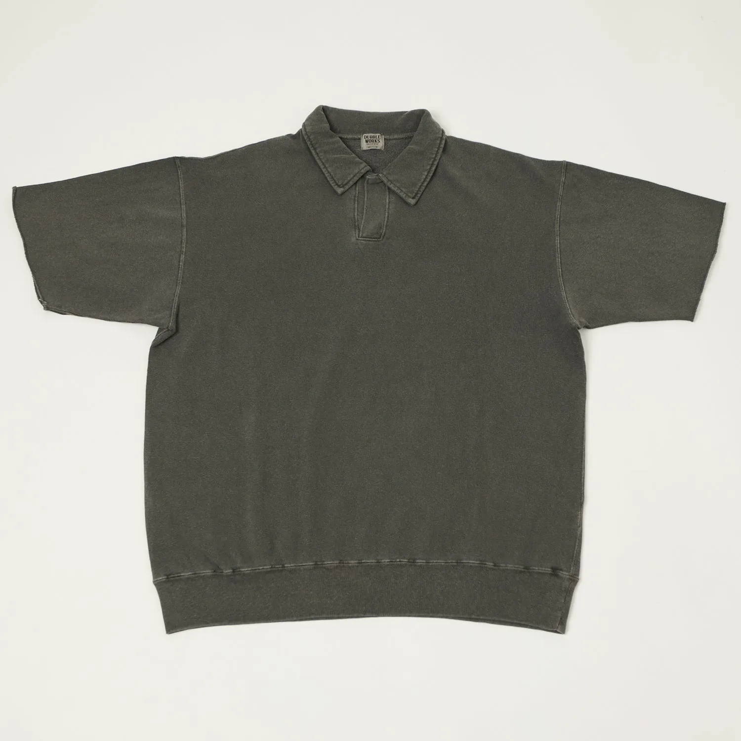 Comfortable Wear Dubbleworks Cut Off Sleeve Pigment Dyed Sweat Polo Shirt - Black