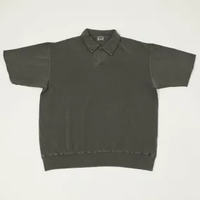 Comfortable Wear Dubbleworks Cut Off Sleeve Pigment Dyed Sweat Polo Shirt - Black