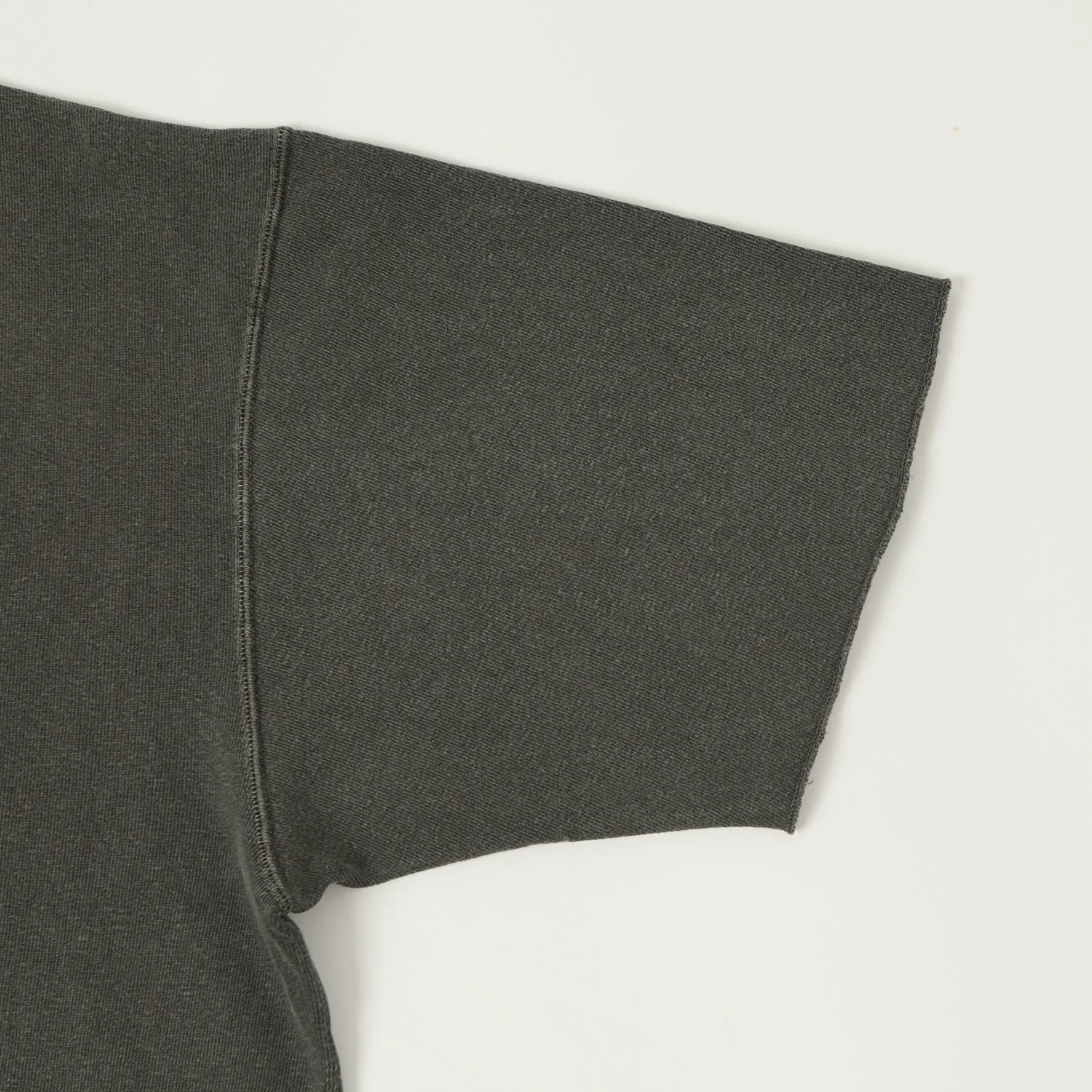 Dubbleworks Cut Off Sleeve Pigment Dyed Sweat Polo Shirt - Black Chill Mode Flatlock stitching