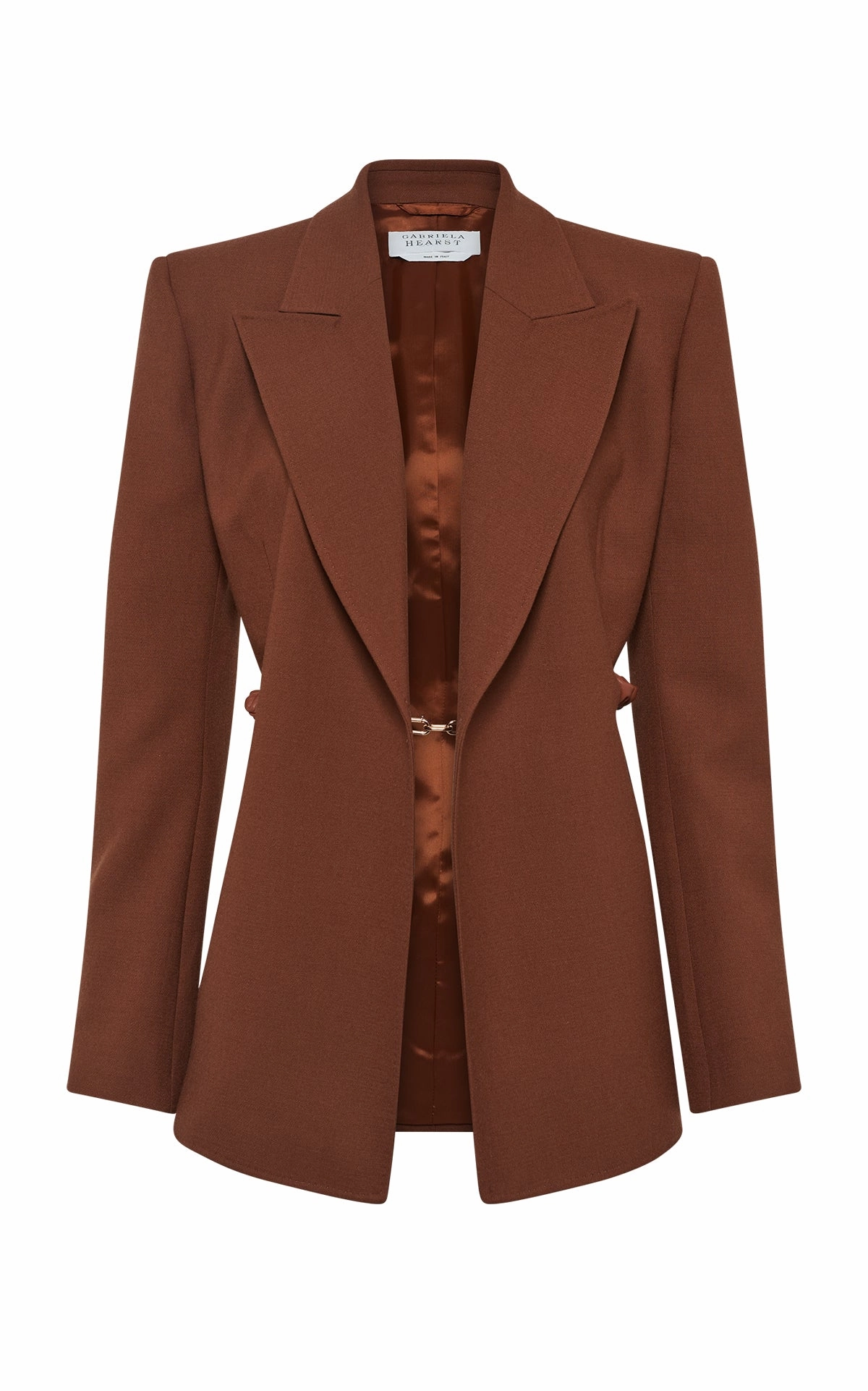 Epona Chain Blazer in Cognac Recycled Virgin Wool Smart Office Fit Tailored Basics