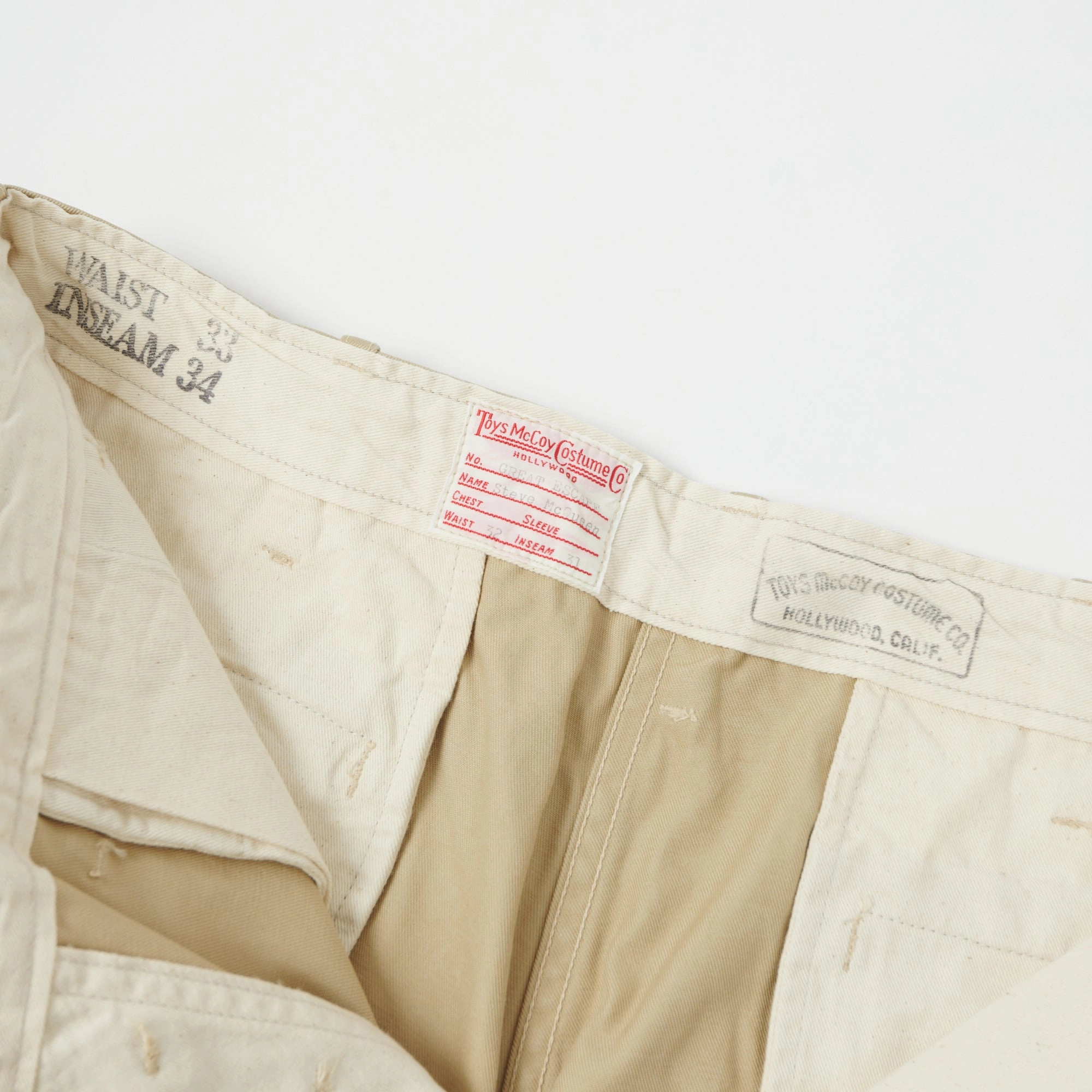 TOYS McCOY V. Hilts 'Steve McQueen' Chinos - Khaki Timeless Design Flattering Design