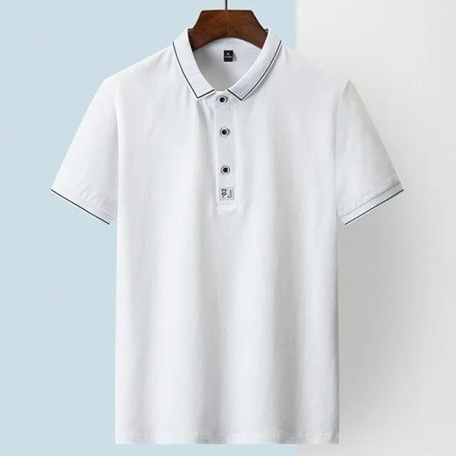 West Louis? Casual Golf Cotton Polo Shirt Stylish Collar Durable Ribbed Cuffs