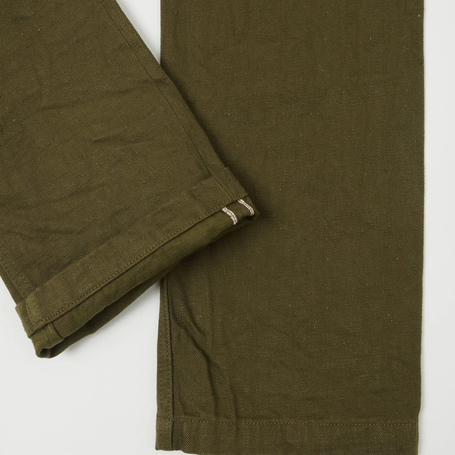 ONI Denim 727DK 12oz Dark Olive Sulfur Slim Straight Chino - Rinsed Relaxed Design Wear