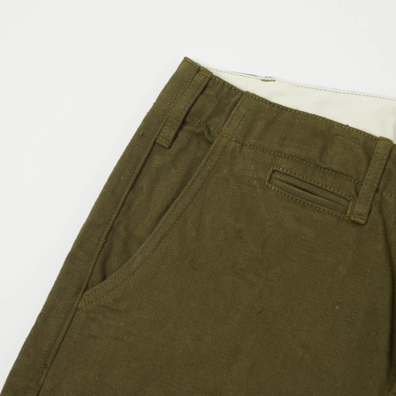 ONI Denim 727DK 12oz Dark Olive Sulfur Slim Straight Chino - Rinsed Non Binding Waist