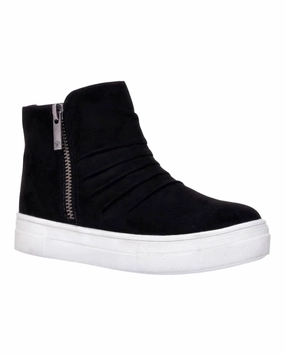 Girl's Amanda High-Top Sneakers In Black Microsuede Fashion Movement Street Trail