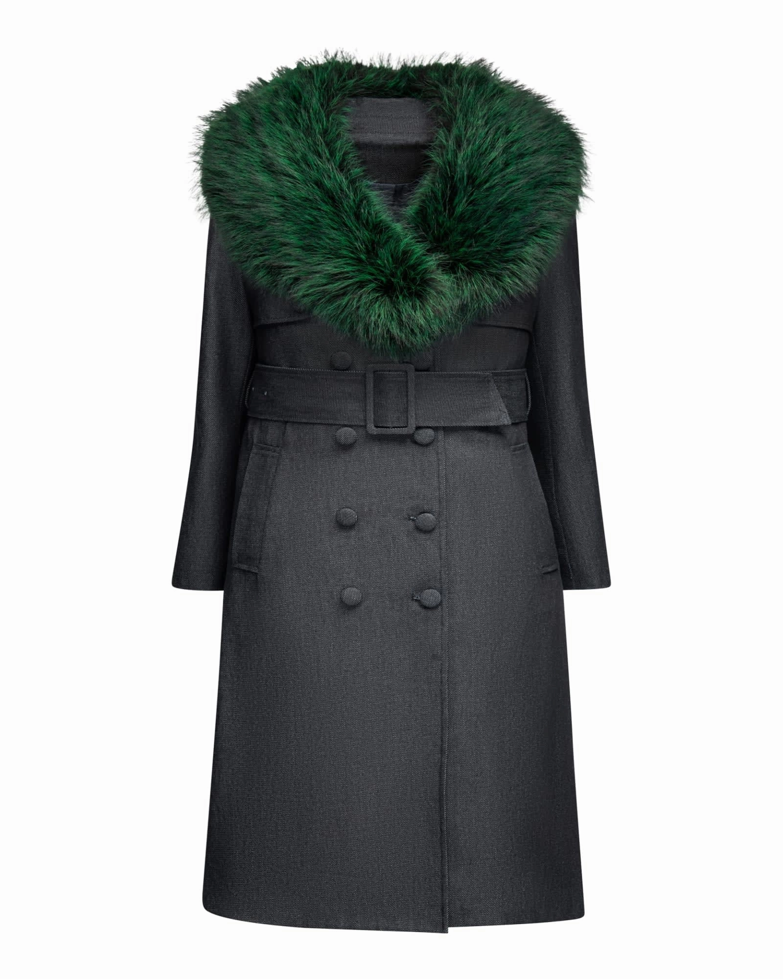 The Rylan Denim Trench Coat | Navy Beret Viewpoint