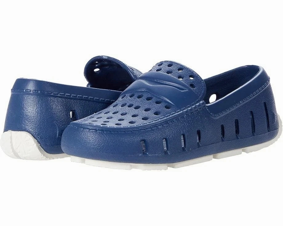 Durable Stitching Technique Fresh Vibes Floafers Prodigy Driver Loafers Kids Navy Perforated Casual Shoes SGN1609