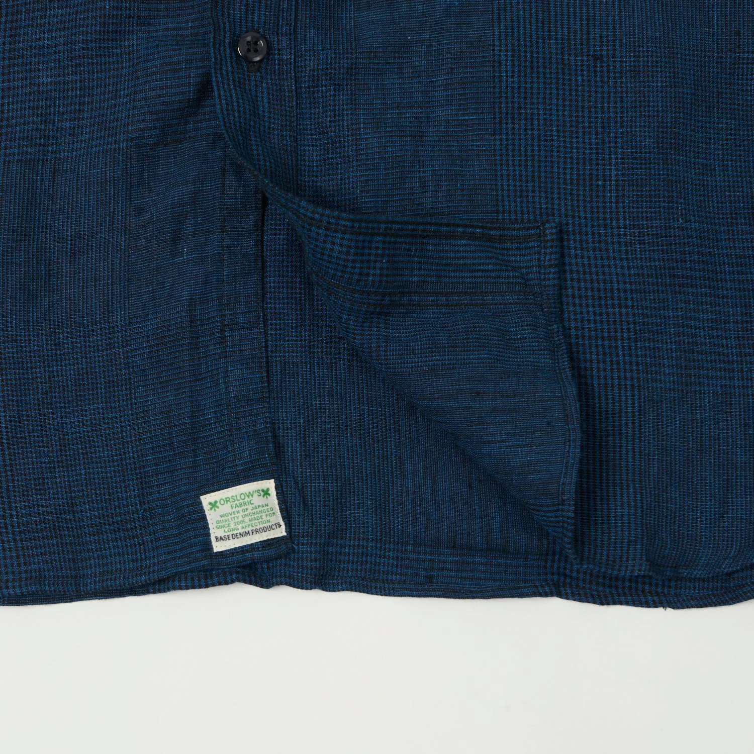 Resort Wear All-Season Wear orSlow Linen Poplin Check Work Shirt - Indigo