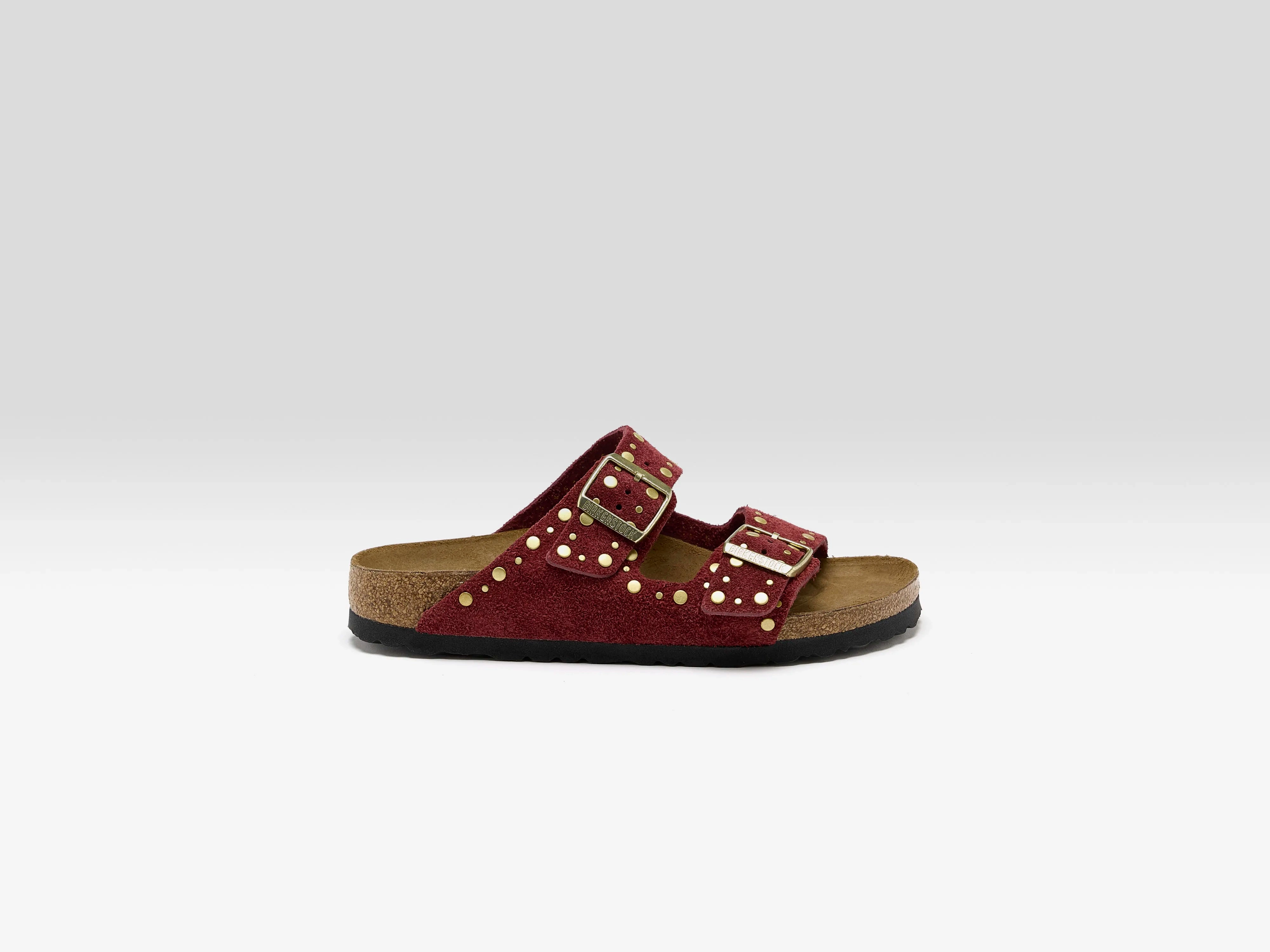 Slip On Easy Adjust Buckles Eco-Friendly Footwear Arizona Rivet for Women  (252 / W / BORDEAUX)