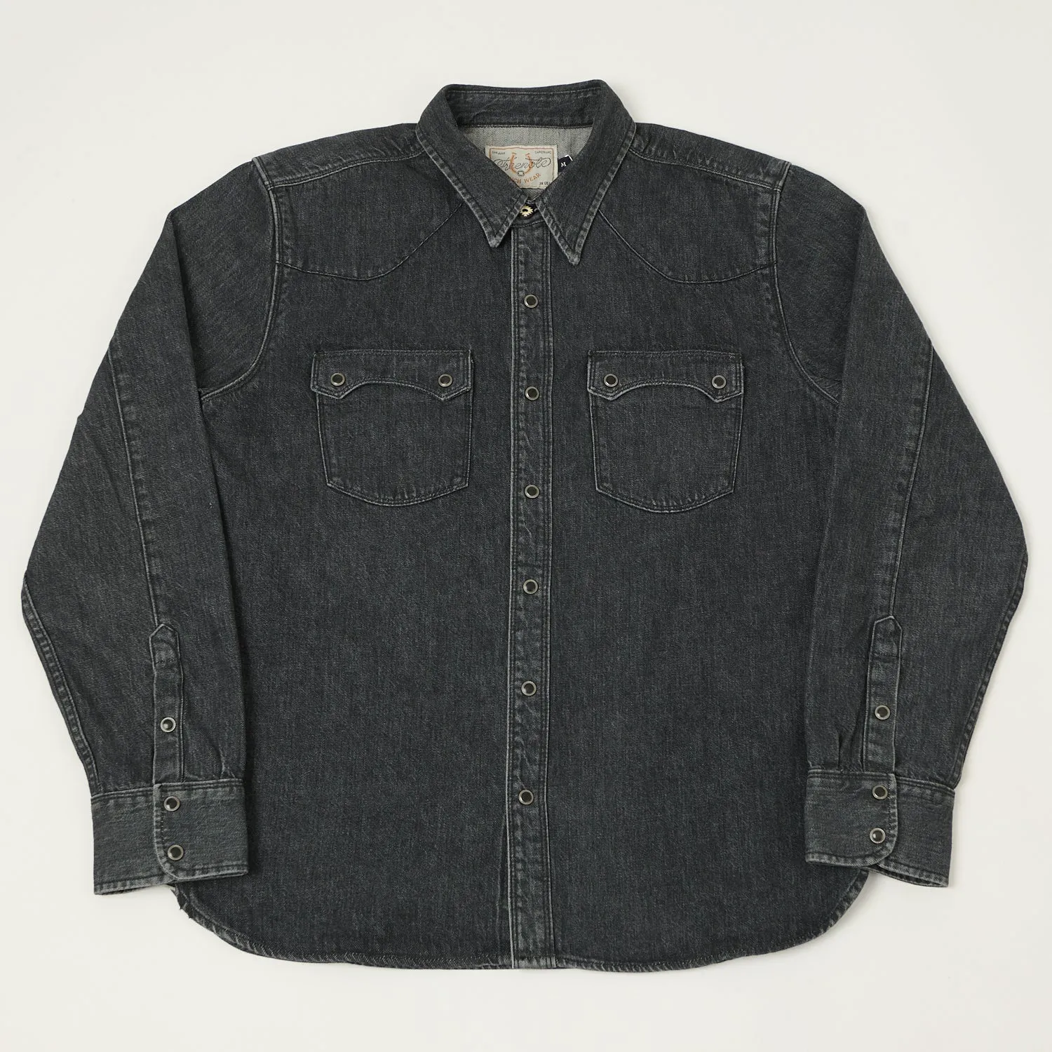Edgy style Comfort Wear Freenote Cloth 'Modern' 11oz Denim Western Shirt - Black Stone Wash